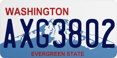 WA license plate AXG3802