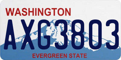 WA license plate AXG3803