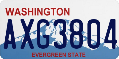 WA license plate AXG3804