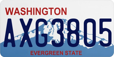 WA license plate AXG3805