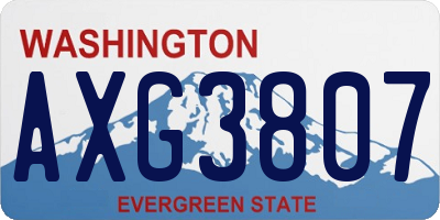 WA license plate AXG3807