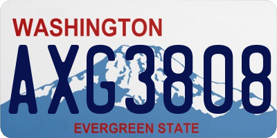WA license plate AXG3808
