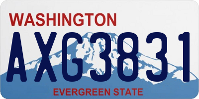 WA license plate AXG3831