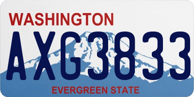 WA license plate AXG3833