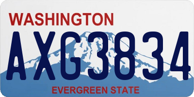 WA license plate AXG3834