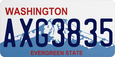 WA license plate AXG3835