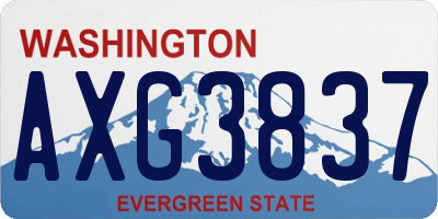 WA license plate AXG3837