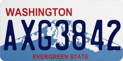 WA license plate AXG3842