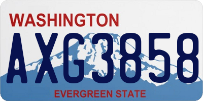WA license plate AXG3858
