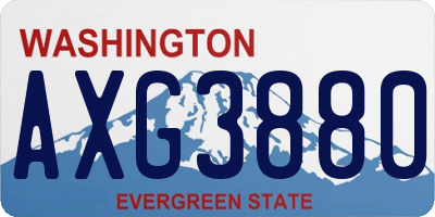 WA license plate AXG3880