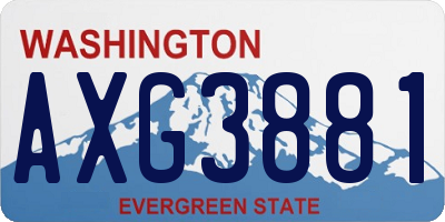 WA license plate AXG3881