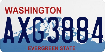 WA license plate AXG3884