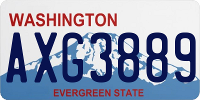 WA license plate AXG3889