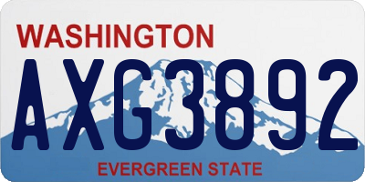 WA license plate AXG3892