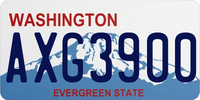 WA license plate AXG3900