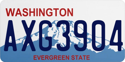 WA license plate AXG3904