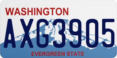 WA license plate AXG3905
