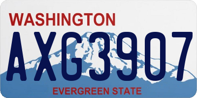 WA license plate AXG3907
