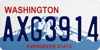 WA license plate AXG3914