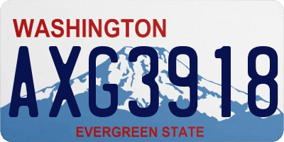 WA license plate AXG3918