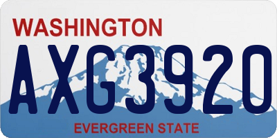 WA license plate AXG3920