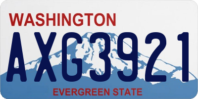 WA license plate AXG3921