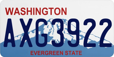 WA license plate AXG3922