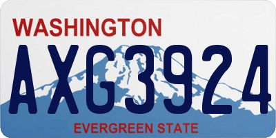 WA license plate AXG3924