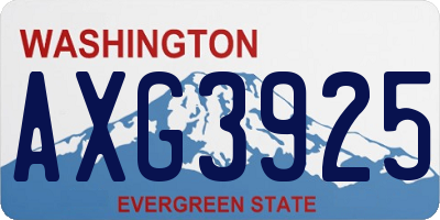 WA license plate AXG3925