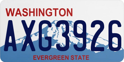 WA license plate AXG3926
