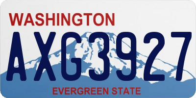 WA license plate AXG3927