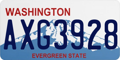 WA license plate AXG3928