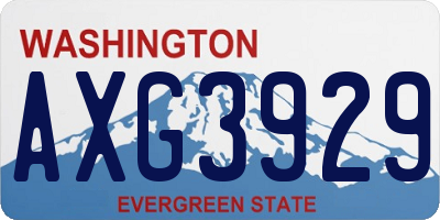 WA license plate AXG3929