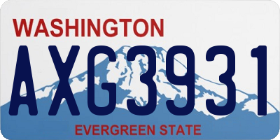 WA license plate AXG3931
