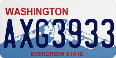 WA license plate AXG3933