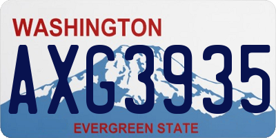 WA license plate AXG3935