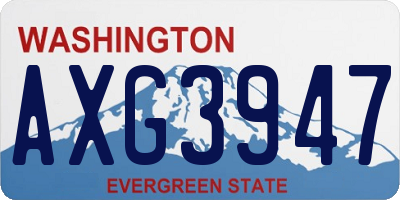 WA license plate AXG3947