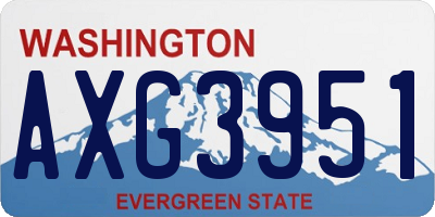 WA license plate AXG3951