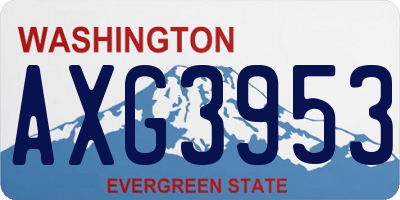 WA license plate AXG3953