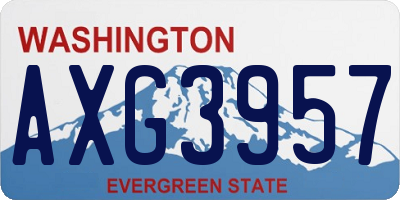 WA license plate AXG3957