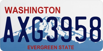 WA license plate AXG3958