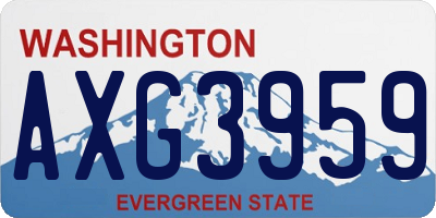 WA license plate AXG3959