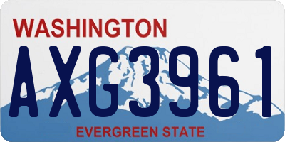 WA license plate AXG3961