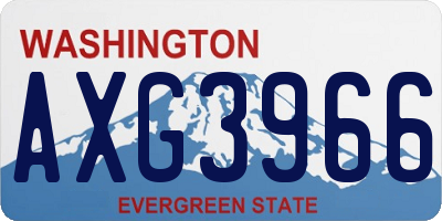 WA license plate AXG3966