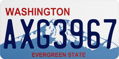 WA license plate AXG3967