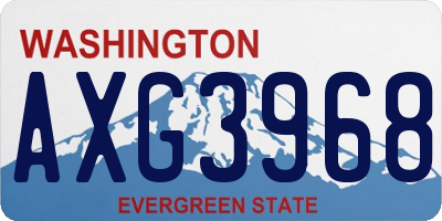 WA license plate AXG3968
