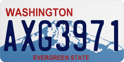WA license plate AXG3971