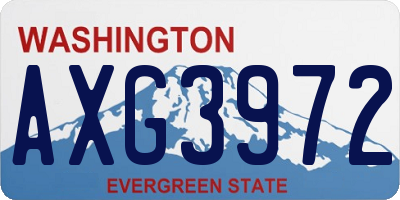 WA license plate AXG3972
