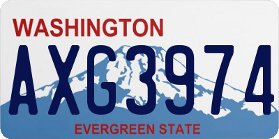 WA license plate AXG3974