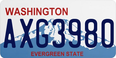 WA license plate AXG3980